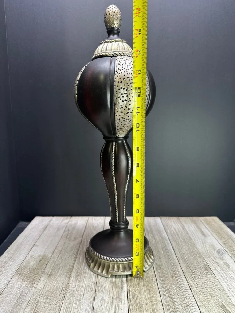 Vtg Decor Bronze Black Finial Accent Piece 16